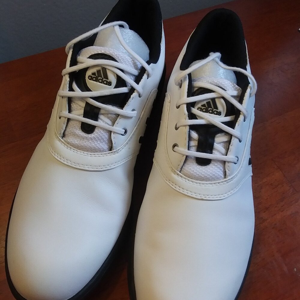 Adidas 103449-26 ComfortStripe White & Black sz 9 US Women's Golf Cleats